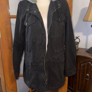 Men's Black Hooded Jacket